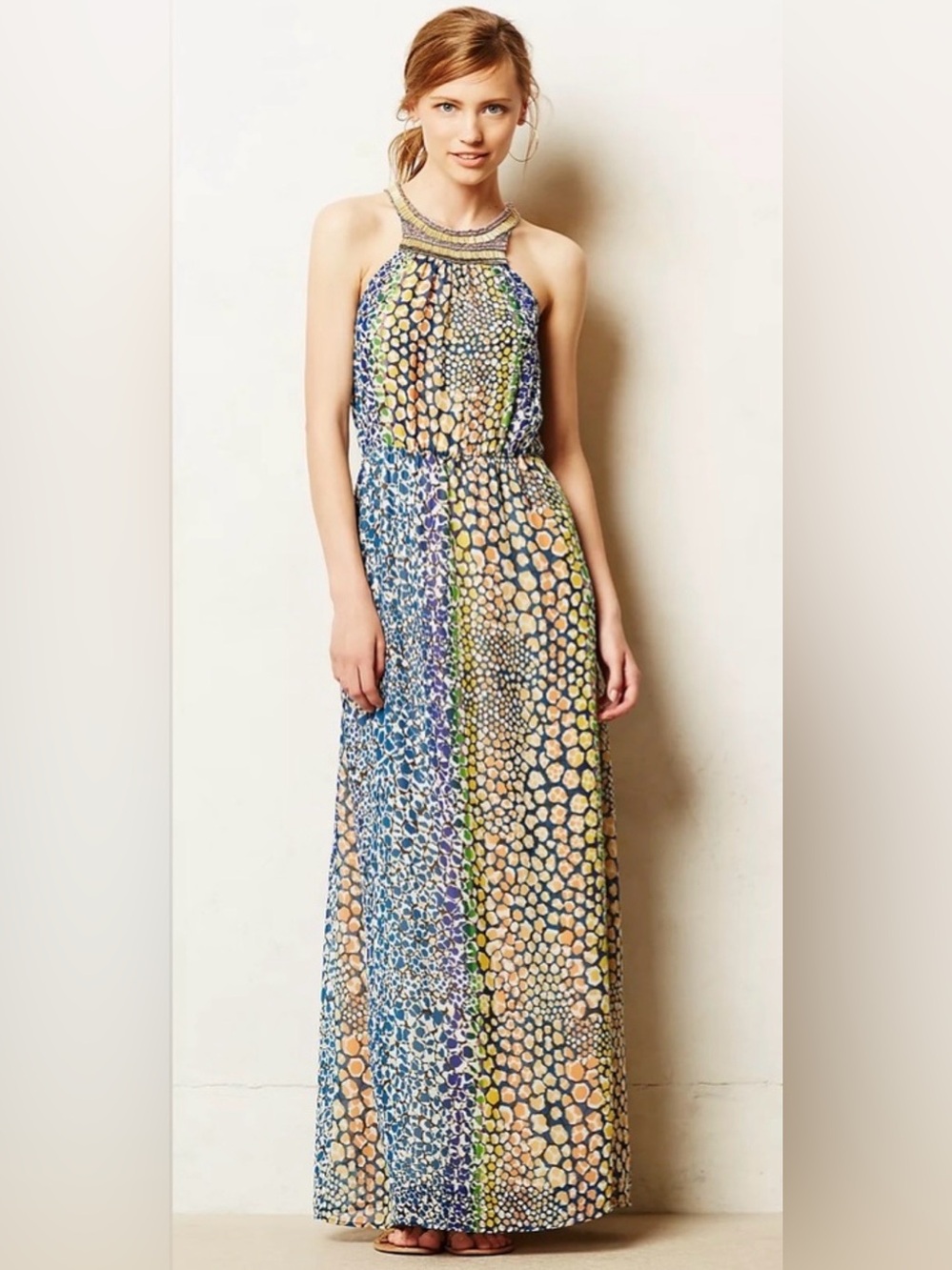 HD in Paris Mayacamas Multicolor Animal Print Halter Maxi Dress